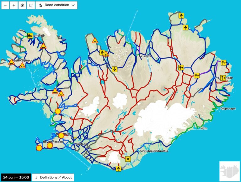 Road and Weather Conditions in Iceland